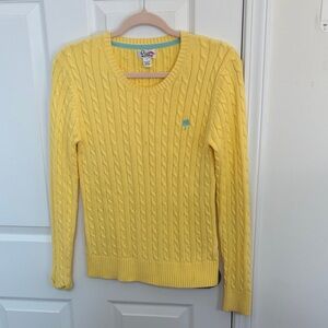 Lilly Pulitzer Lemon Yellow Cable Knit Crewneck Sweater